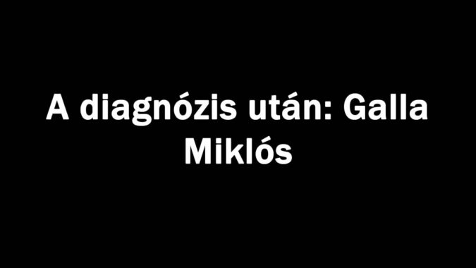A diagnózis után: Galla Miklós